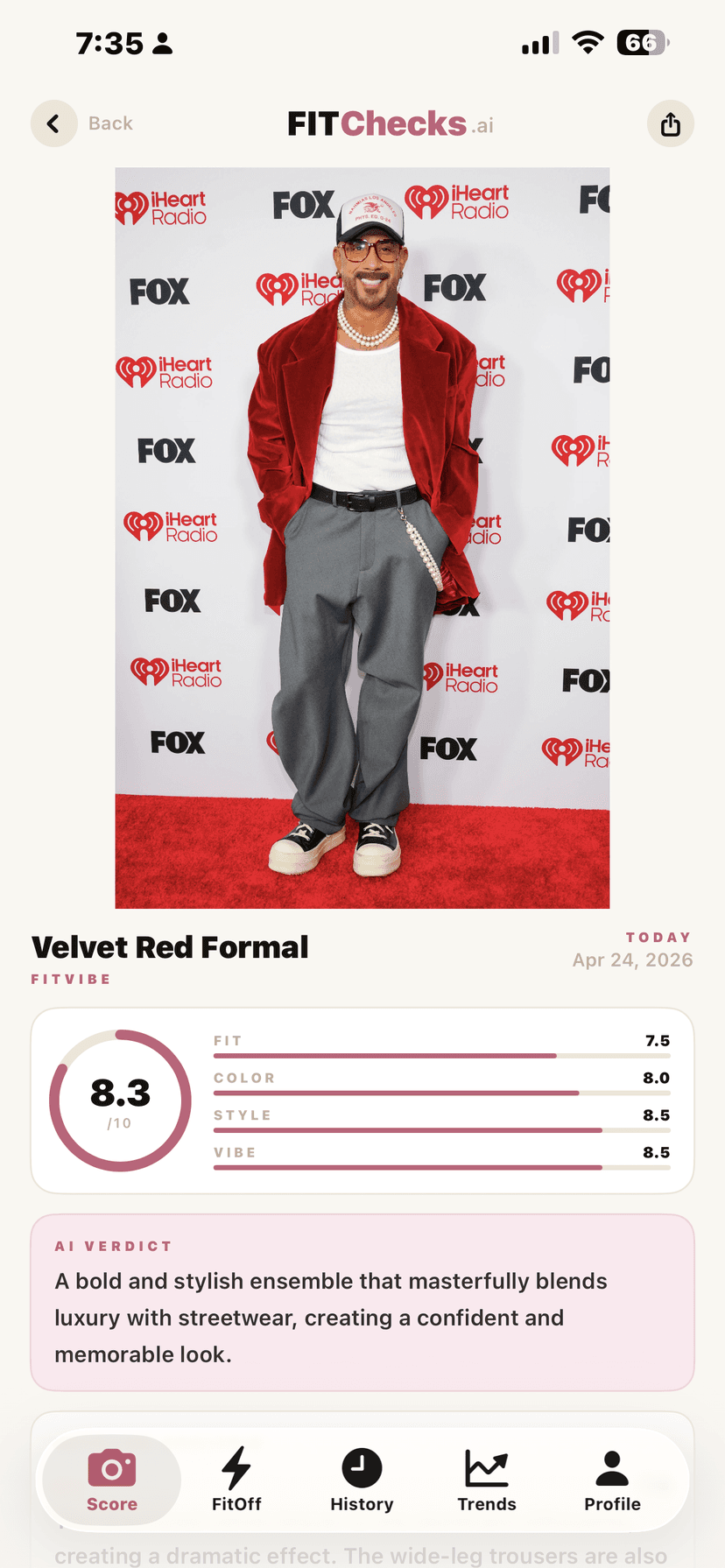 Detailed FitCheck analysis